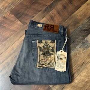 RRL (Double RL) Slim Narrow Men’s Jeans, NWT, size 32 x34, Grey Wash